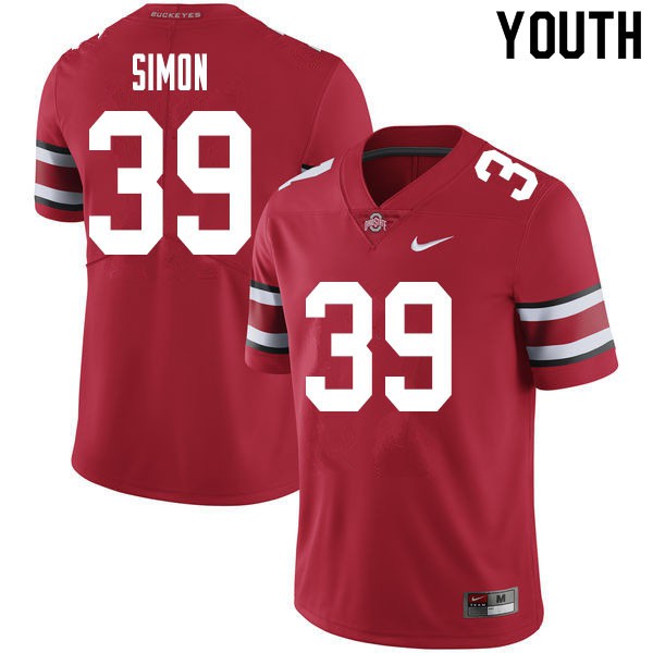 Ohio State Buckeyes #39 Cody Simon Youth Official Jersey Red